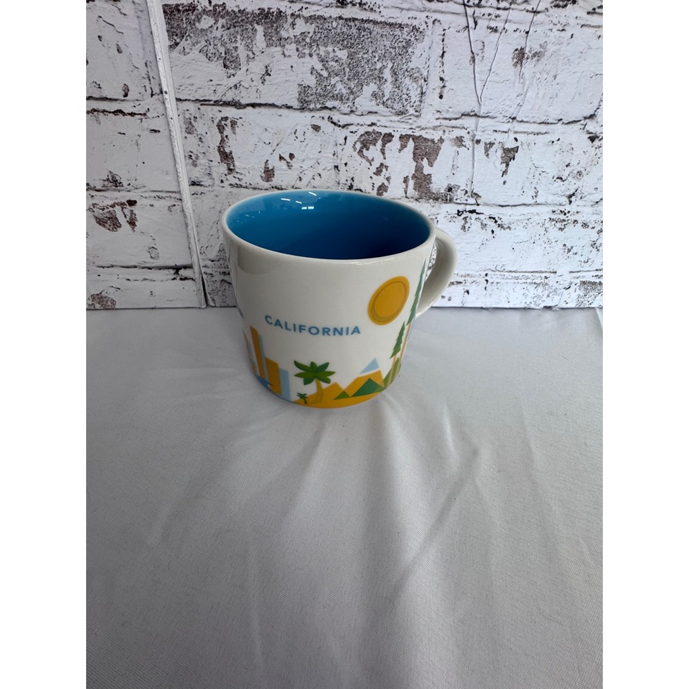 Starbucks You Are Here Collection California Mug 14oz 2015 Blue Interior Ceramic